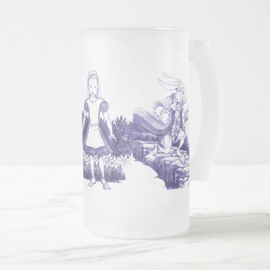 Alice im Wunderland-Charakteregroße Tasse/Stein Mattglas Bierglas (VorderseiteRechts)