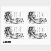 Alice im Wunderland / Cheshire Cat Buchzeichen Rechteckiger Aufkleber (Blatt)