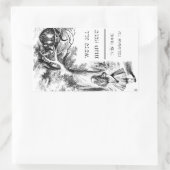 Alice im Wunderland / Cheshire Cat Buchzeichen Rechteckiger Aufkleber (Tasche)