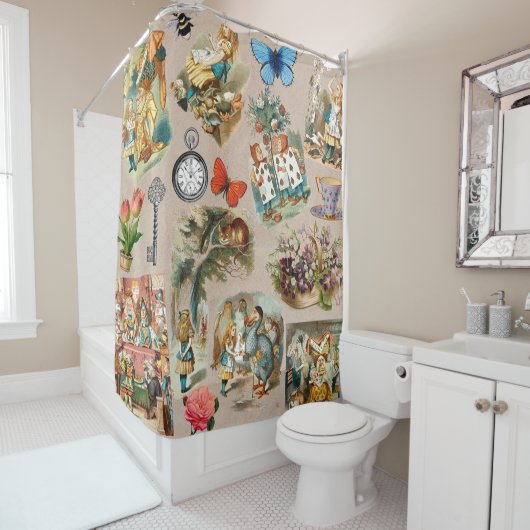 Alice im Wunderland Cheshire Cat Characters Duschvorhang (Beispiel)