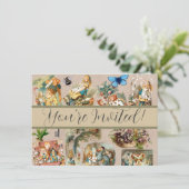 Alice im Wunderland Cheshire Cat Characters Einladung (Stehend Vorderseite)