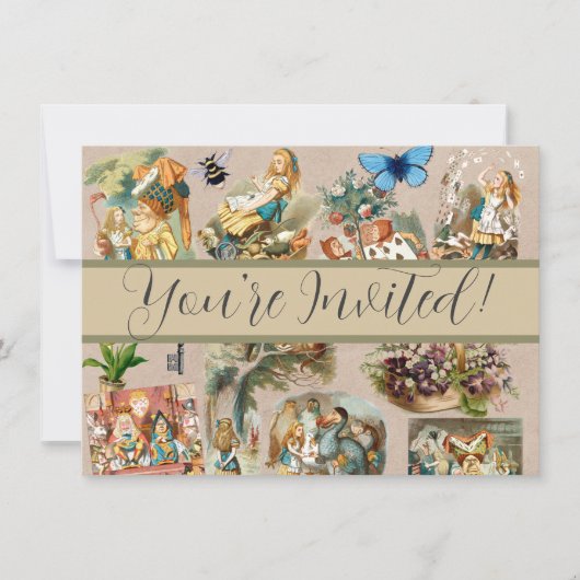 Alice im Wunderland Cheshire Cat Characters Einladung (Vorderseite)