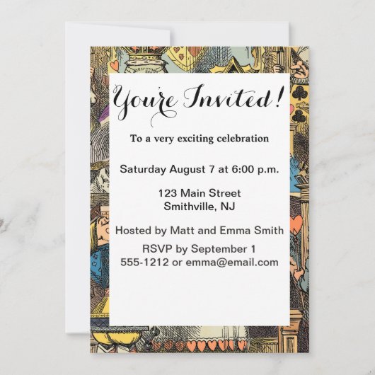 Alice im Wunderland Cheshire Cat Characters Einladung (Vorderseite)