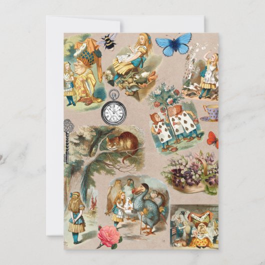 Alice im Wunderland Cheshire Cat Characters Einladung (Rückseite)