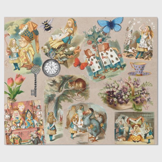 Alice im Wunderland Cheshire Cat Characters Geschenkpapier (Flach)