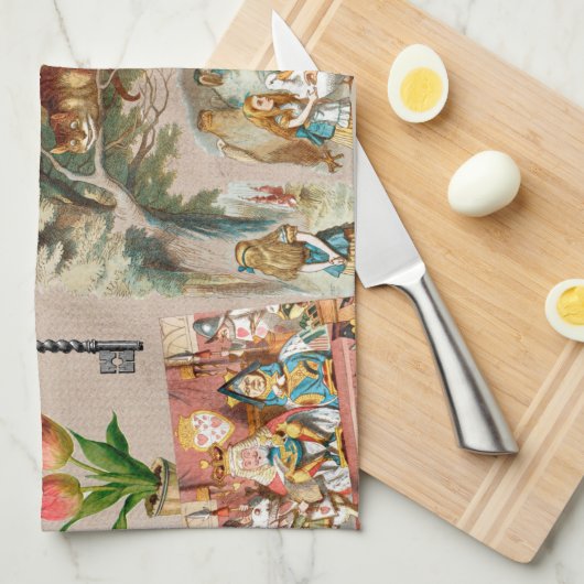 Alice im Wunderland Cheshire Cat Characters Geschirrtuch (Viertel Falte)