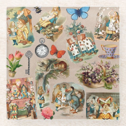 Alice im Wunderland Cheshire Cat Characters Glasuntersetzer (Vorderseite)