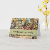 Alice im Wunderland Cheshire Cat Characters Karte (Gelbe Blume)