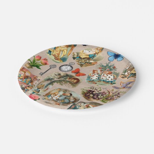 Alice im Wunderland Cheshire Cat Characters Pappteller (Schrägansicht)