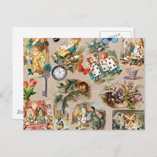 Alice im Wunderland Cheshire Cat Characters Postkarte (Vorne/Hinten)