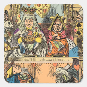 Alice im Wunderland Cheshire Cat Characters Quadratischer Aufkleber