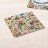 Alice im Wunderland Cheshire Cat Characters Rechteckiger Pappuntersetzer (angewinkelt)