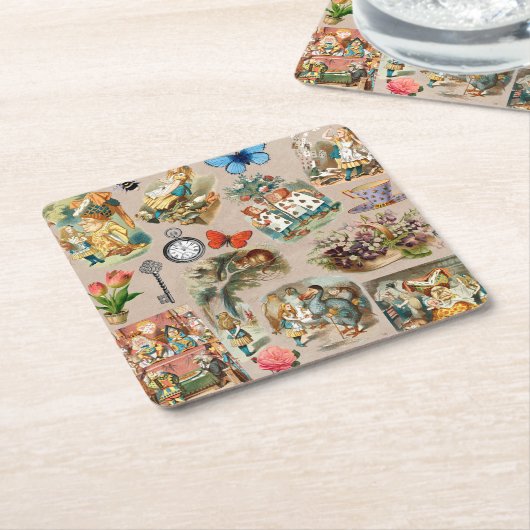 Alice im Wunderland Cheshire Cat Characters Rechteckiger Pappuntersetzer (angewinkelt)