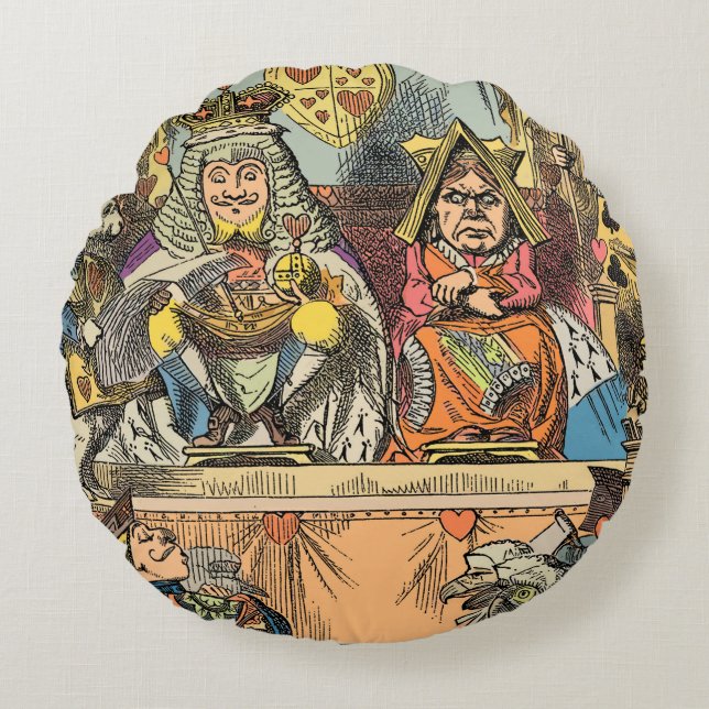 Alice im Wunderland Cheshire Cat Characters Rundes Kissen (Vorderseite)