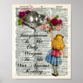 Alice im Wunderland Cheshire Cat Dictionary Art Poster (Vorne)