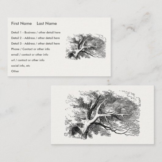 Alice im Wunderland - Cheshire Cat Fading to Smile Visitenkarte (Vorne/Hinten)