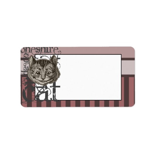 Alice im Wunderland Cheshire Cat Grunge (rosa) Adressaufkleber (Vorne)