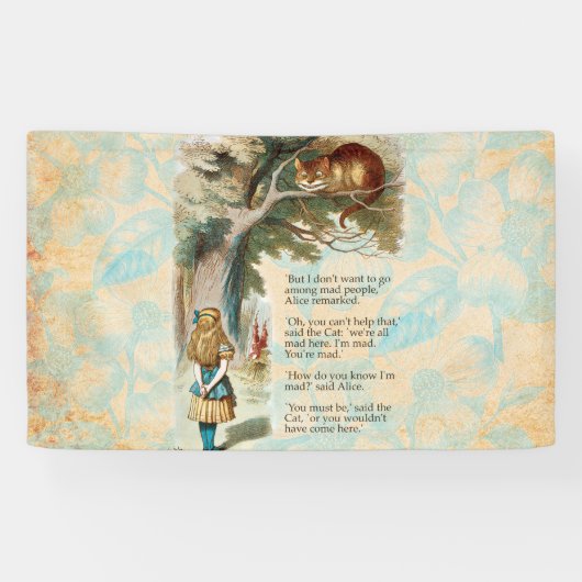 Alice im Wunderland Cheshire Cat Mad Banner (Horizontal)