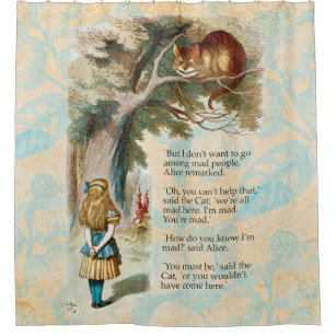 Alice im Wunderland Cheshire Cat Mad Duschvorhang