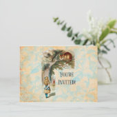 Alice im Wunderland Cheshire Cat Mad Einladung (Stehend Vorderseite)