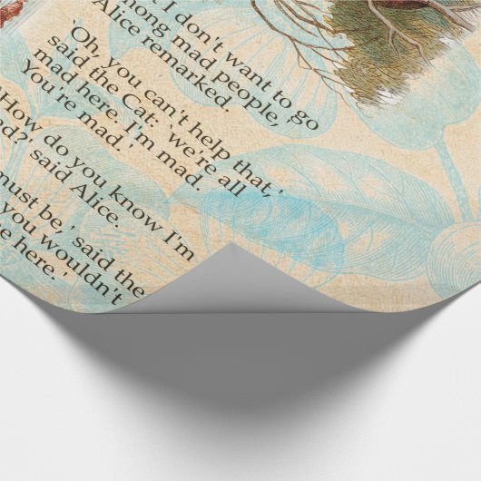 Alice im Wunderland Cheshire Cat Mad Geschenkpapier (Ecke)