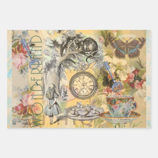 Alice im Wunderland Cheshire Cat Mad Geschenkpapier Set (Vorderseite 3)