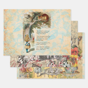 Alice im Wunderland Cheshire Cat Mad Geschenkpapier Set