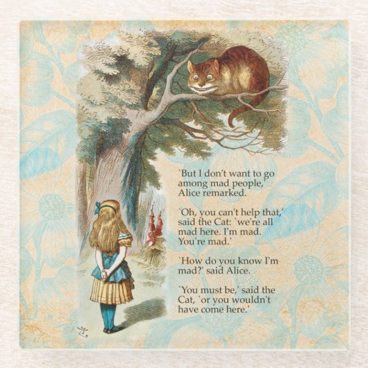 Alice im Wunderland Cheshire Cat Mad Glasuntersetzer (Vorderseite)