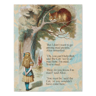 Alice im Wunderland Cheshire Cat Mad Künstlicher Leinwanddruck