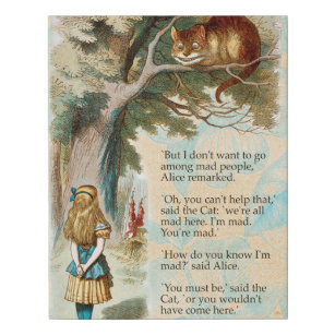 Alice im Wunderland Cheshire Cat Mad Künstlicher Leinwanddruck