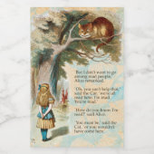 Alice im Wunderland Cheshire Cat Mad Lebensmitteletikett (Einzelnes Label)