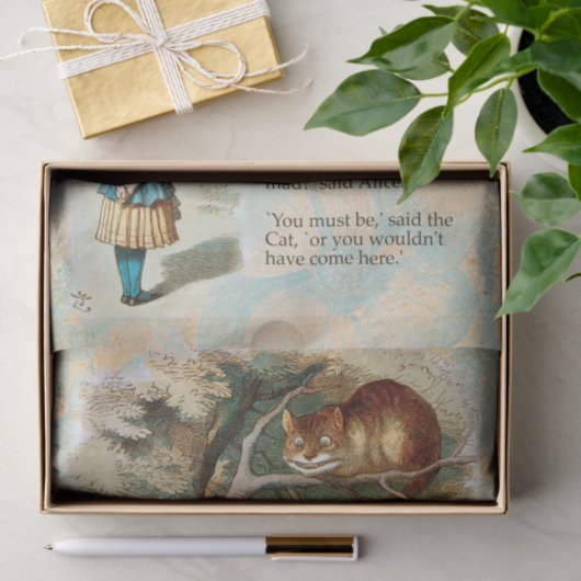 Alice im Wunderland Cheshire Cat Mad Seidenpapier (Geschenk)