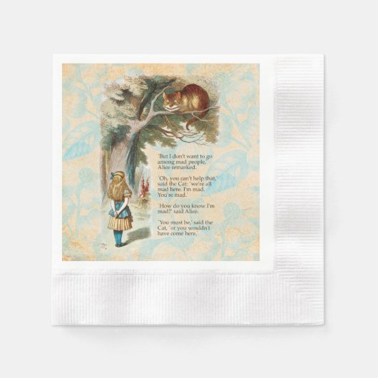 Alice im Wunderland Cheshire Cat Mad Serviette (Vorderseite)