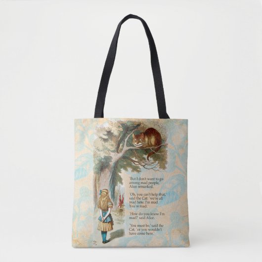 Alice im Wunderland Cheshire Cat Mad Tasche (Vorderseite)