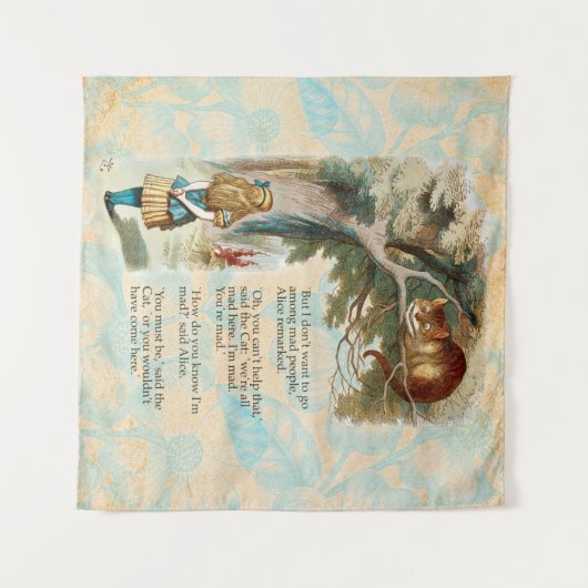 Alice im Wunderland Cheshire Cat Mad Wandteppich (Vorderseite (Horizontal))