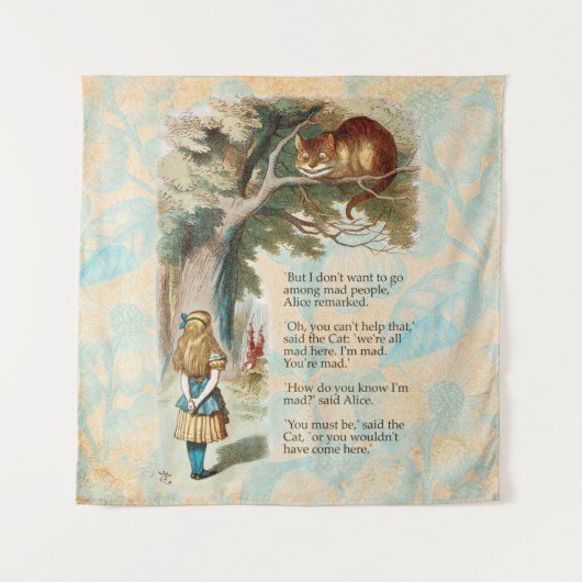 Alice im Wunderland Cheshire Cat Mad Wandteppich (Vorderseite)