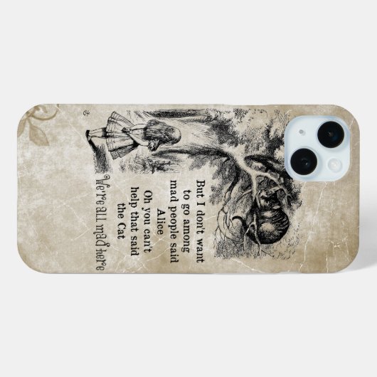 Alice im Wunderland; Cheshire Cat mit Alice Case-Mate iPhone Hülle (Rückseite (Horizontal))