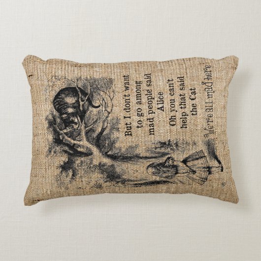 Alice im Wunderland; Cheshire Cat mit Alice Dekokissen (Vorderseite)