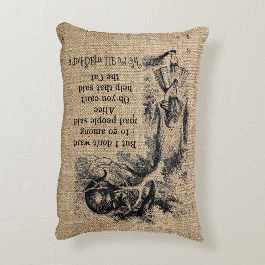 Alice im Wunderland; Cheshire Cat mit Alice Dekokissen (Rückseite(Vertikal))