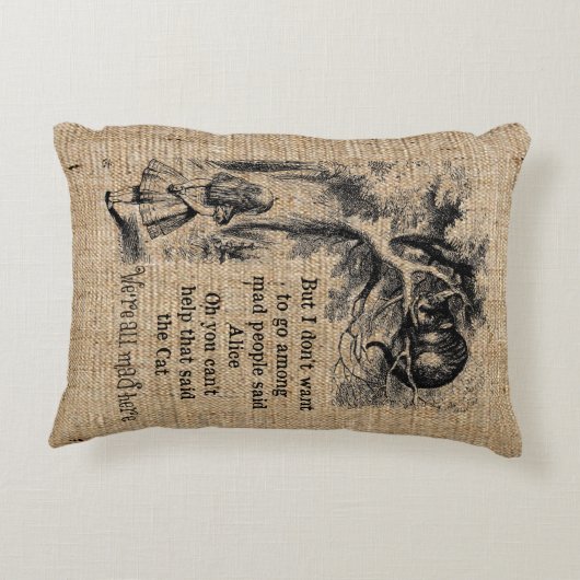 Alice im Wunderland; Cheshire Cat mit Alice Dekokissen (Rückseite)