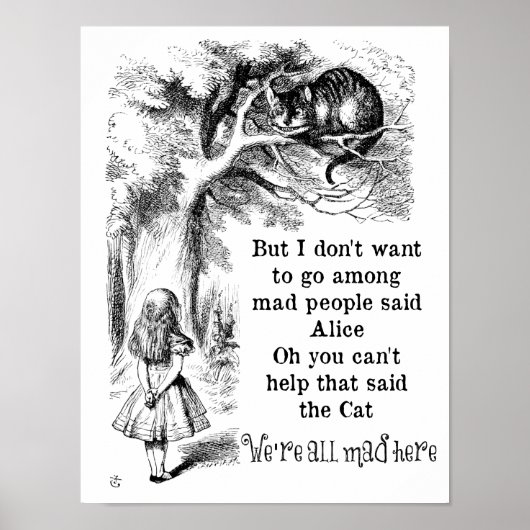 Alice im Wunderland; Cheshire Cat mit Alice Poster (Vorne)