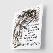 Alice im Wunderland; Cheshire Cat mit Alice Quadratische Wanduhr (Winkel)
