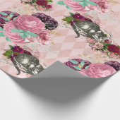 Alice im Wunderland Cheshire Cat Pink Geschenkpapier (Ecke)