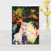 Alice im Wunderland Cheshire Cat Watercolor Karte (Gelbe Blume)