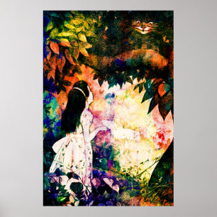 Alice im Wunderland Cheshire Cat Watercolor Poster