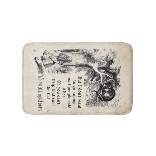 Alice im Wunderland; Cheshire-Katze mit Alice Badematte (Vorderseite)