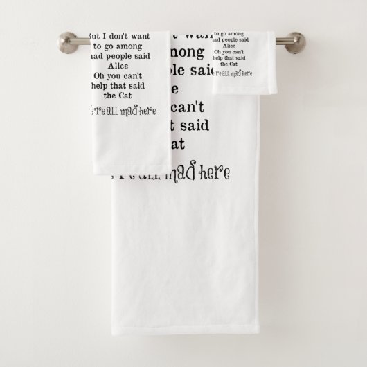 Alice im Wunderland; Cheshire Katze mit Alice Badhandtuch Set (Insitu)