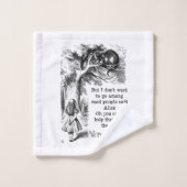 Alice im Wunderland; Cheshire Katze mit Alice Badhandtuch Set (Waschlappen)