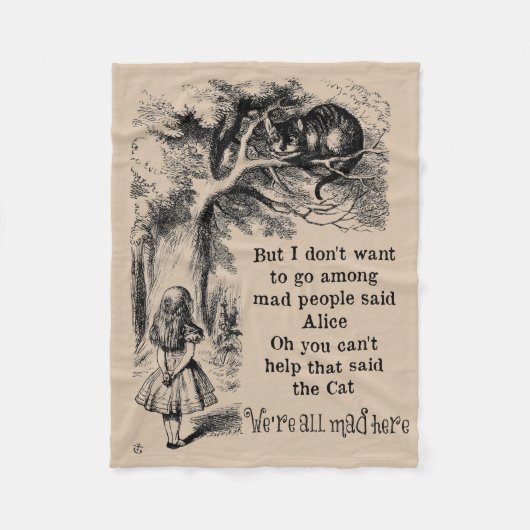 Alice im Wunderland; Cheshire-Katze mit Alice Fleecedecke (Vorderseite)