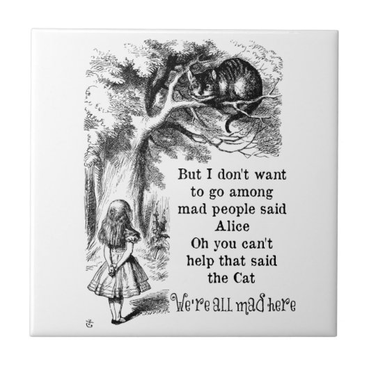 Alice im Wunderland; Cheshire-Katze mit Alice Fliese (Vorderseite)
